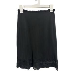 VTG 50s Lucite Kayser Black Nylon Slip Skirt Dark Romantic Whimsigoth Size S/M